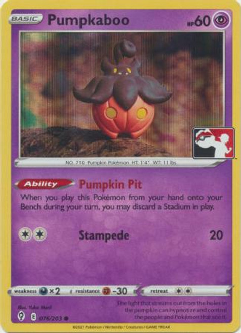 Evolving Skies 076/203 Pumpkaboo (Prize Pack League Promo Holo)