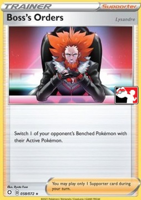 Shining Fates 058/072 Boss's Orders [Lysandre]  (Prize Pack League Promo Non-Holo)