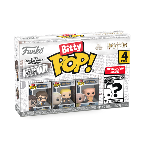 Bitty POP! Harry Potter: Harry Potter, Draco Malfoy & Dobby 4-Pack