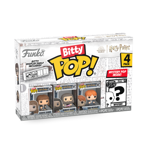 Bitty POP! Harry Potter: Hermione Granger, Rubeus Hagrid & Ron Weasley 4-Pack