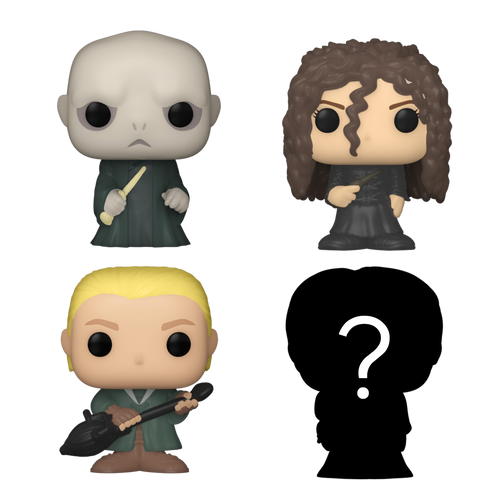Bitty POP! Harry Potter: Lord Voldemort, Draco Malfoy (Quidditch) & Bellatrix Lestrange 4-Pack