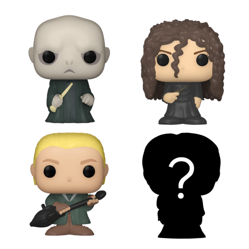 Bitty POP! Harry Potter: Lord Voldemort, Draco Malfoy (Quidditch) & Bellatrix Lestrange 4-Pack