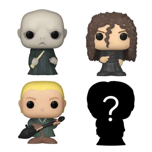 Bitty POP! Harry Potter: Lord Voldemort, Draco Malfoy (Quidditch) & Bellatrix Lestrange 4-Pack