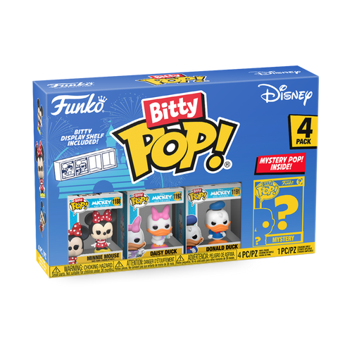 Bitty POP! Disney: Minnie Mouse (red dress), Daisy Duck & Donald Duck 4-Pack