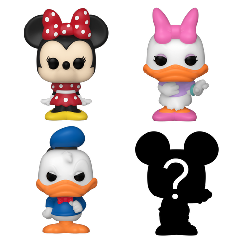 Bitty POP! Disney: Minnie Mouse (red dress), Daisy Duck & Donald Duck 4-Pack