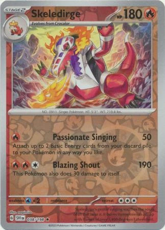 Scarlet & Violet (Base Set) 038/198 Skeledirge (Reverse Holo)