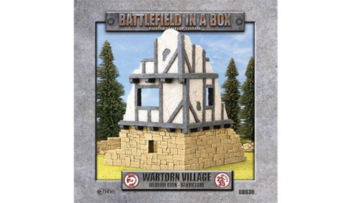 Battlefield in a Box - Wartorn Village: Medium Ruin (Sandstone)