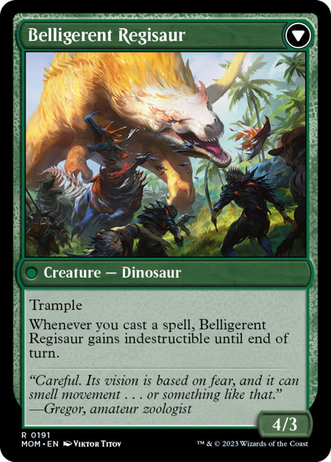 Invasion of Ixalan // Belligerent Regisaur (foil)