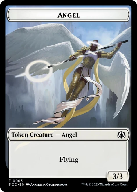 March of the Machine Commander Angel Token // Demon Token
