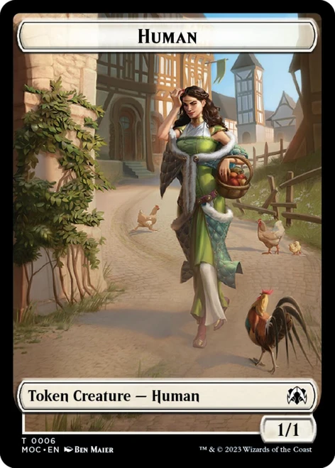 March of the Machine Commander Human Token // Zombie Knight Token
