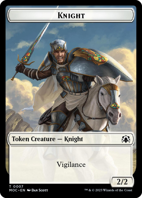 March of the Machine Commander Knight Token // Spirit Token