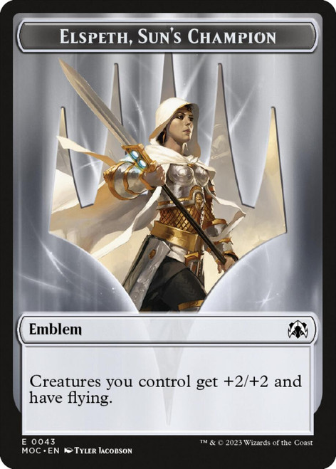 March of the Machine Commander Warrior Token // Elspeth, Sun's Champion Emblem