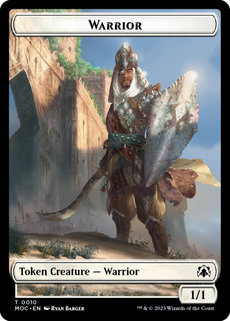 March of the Machine Commander Warrior Token // Elspeth, Sun's Champion Emblem