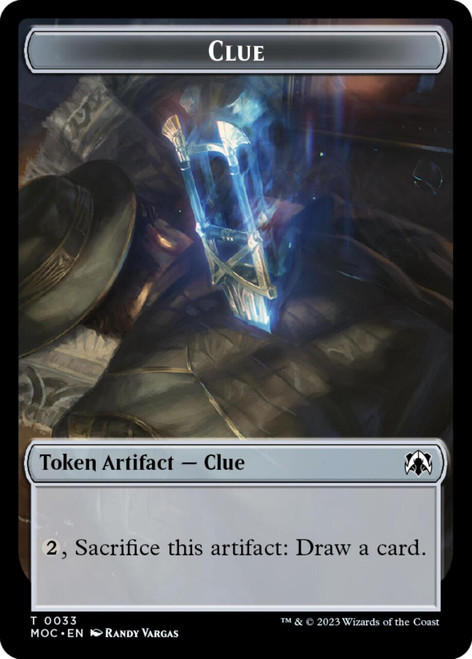 March of the Machine Commander Clue Token // Golem Token