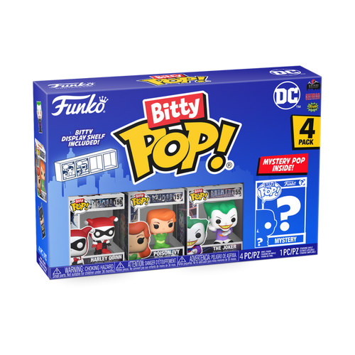 Bitty POP! DC Super Heroes: Harley Quinn, Poison Ivy & The Joker  4-Pack