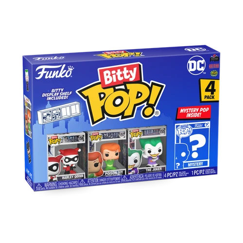 Bitty POP! DC Super Heroes: Harley Quinn, Poison Ivy & The Joker  4-Pack
