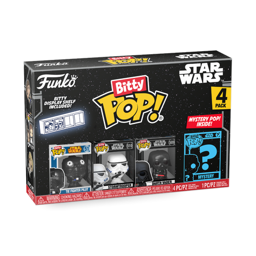 Bitty POP! Star Wars: Darth Vader, Tie-Fighter Pilot & Stormtrooper 4-Pack