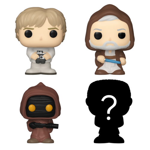 Bitty POP! Star Wars: Luke Skywalker, Obi-Wan Kenobi & Jawa 4-Pack