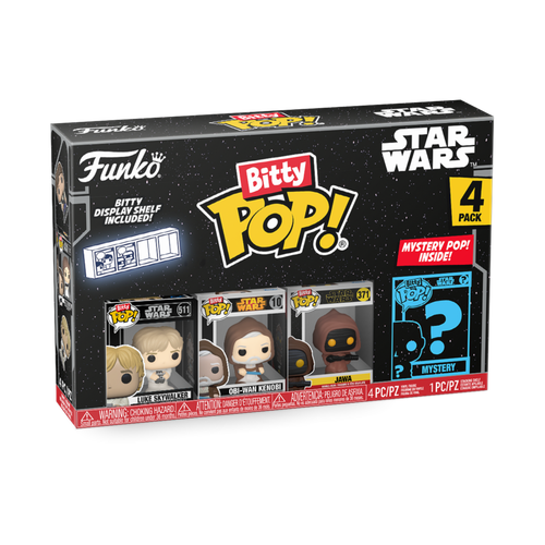 Bitty POP! Star Wars: Luke Skywalker, Obi-Wan Kenobi & Jawa 4-Pack