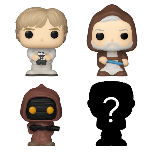 Bitty POP! Star Wars: Luke Skywalker, Obi-Wan Kenobi & Jawa 4-Pack