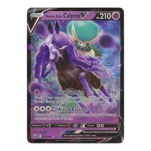 Chilling Reign 074/198 Shadow Rider Calyrex V (Prize Pack League Promo)