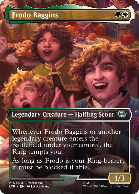 Frodo Baggins (Borderless Prerelease foil) | The Lord of the Rings: Tales of Middle-earth