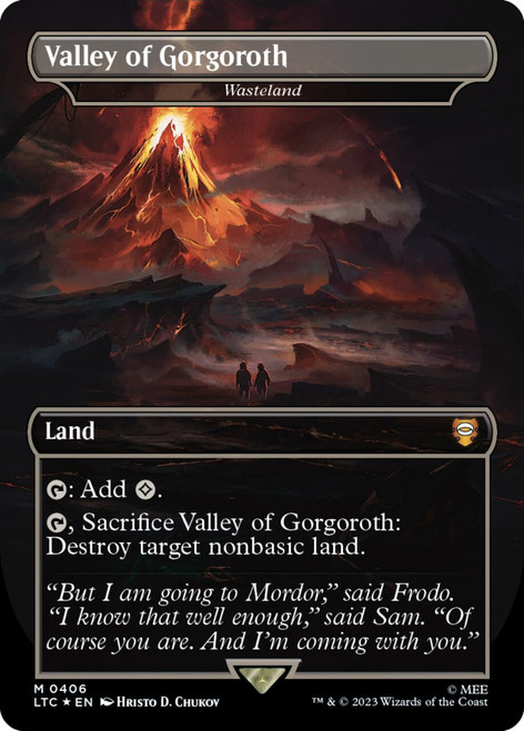 Wasteland [Valley of Gorgoroth] (Borderless Art Surge foil) | The Lord of the Rings Commander