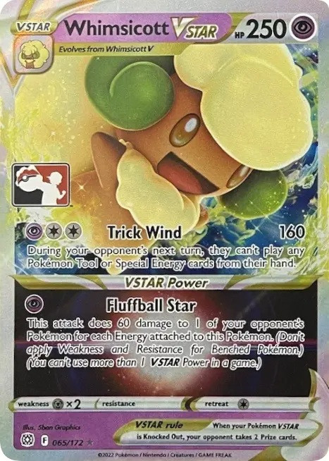 Brilliant Stars 065/172 Whimsicott VSTAR (Prize Pack League Promo)