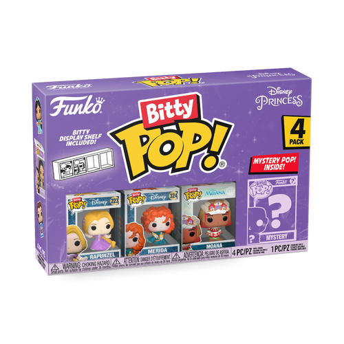 Bitty POP! Disney Princess: Rapunzel, Merida & Moana 4-Pack