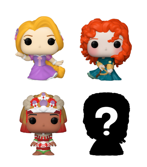 Bitty POP! Disney Princess: Rapunzel, Merida & Moana 4-Pack