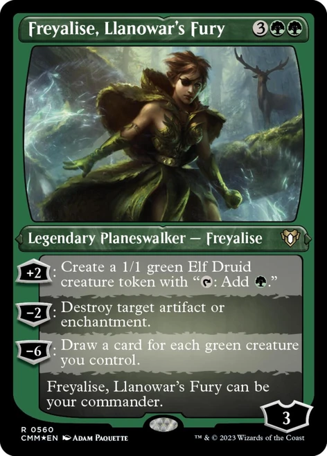 Freyalise, Llanowar's Fury (Etched foil)
