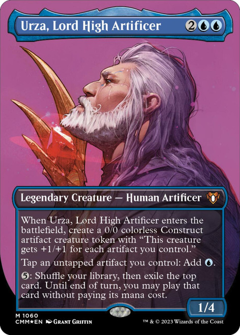 Urza, Lord High Artificer (Borderless Profile Textured foil) | Commander Masters