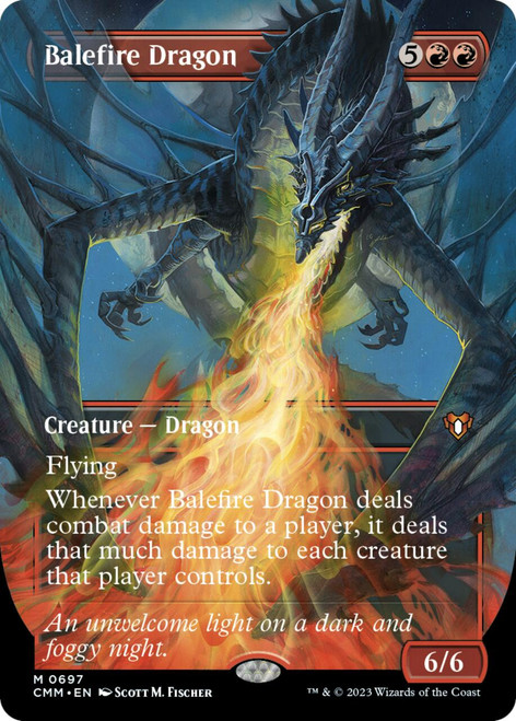 Balefire Dragon (Borderless Frame Break Art foil) | Commander Masters