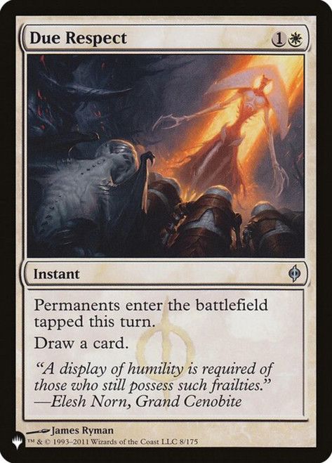 Due Respect (The List Reprint)