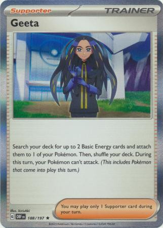 geeta trainer pokemon card value Pokemon TCG - Geeta Obsidian Flames Full Art Holo Card 218/197