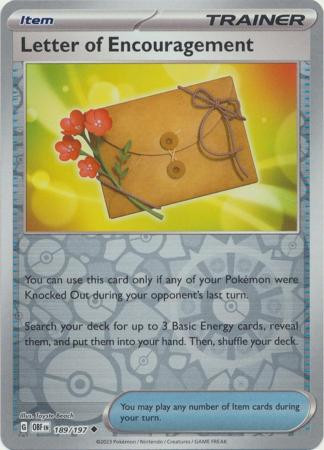 SV Obsidian Flames 189/197 Letter of Encouragement (Reverse Holo)