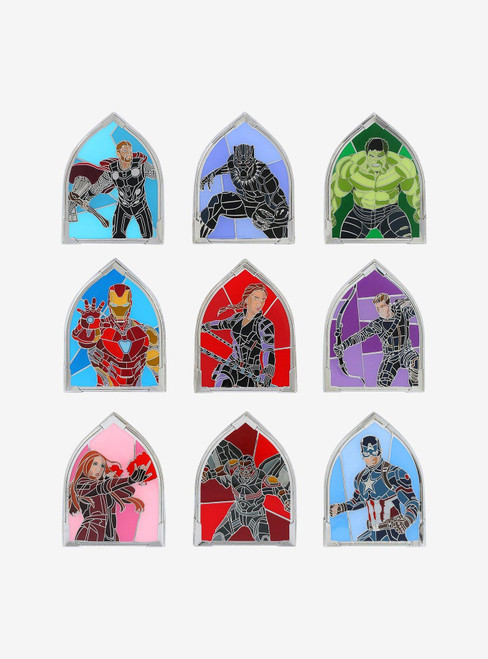 Marvel The Avengers Stained Glass Window Portraits Mystery Box Pin