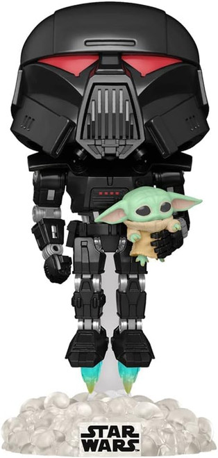 POP! Star Wars: The Mandalorian #488 Dark Trooper with Grogu (Glow in the Dark)