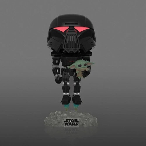 POP! Star Wars: The Mandalorian #488 Dark Trooper with Grogu (Glow in the Dark)