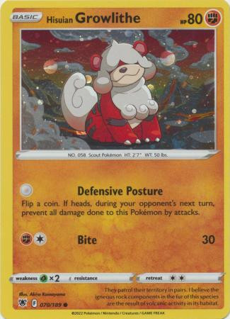 Astral Radiance 070/189 Hisuian Growlithe (Cosmo Holo)