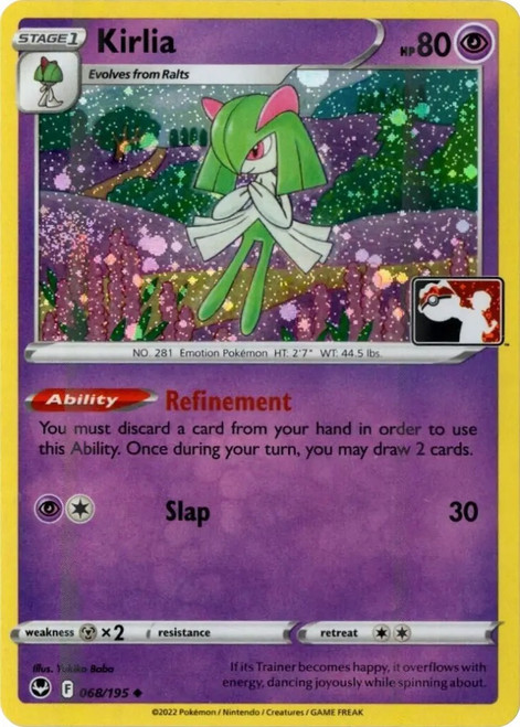 SWSH Silver Tempest 068/195 Kirlia (Prize Pack League Promo Cosmo Holo)