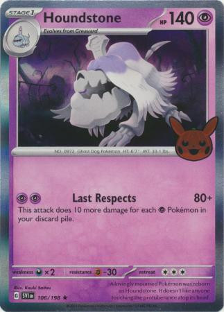 Scarlet & Violet (Base Set) 106/198 Houndstone (Pikachu Pumpkin Holo Stamp)