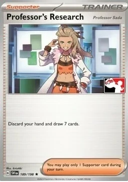 Scarlet & Violet (Base Set) 189/198 Professor's Research [Sada] (Prize Pack League Promo Non-Holo)