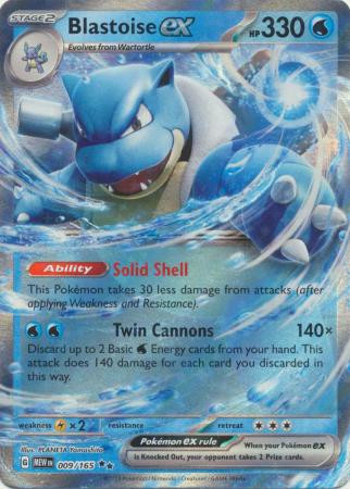Scarlet & Violet 151 009/165 Blastoise ex (Half Art)