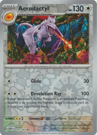 Scarlet & Violet 151 142/165 Aerodactyl (Reverse Holo)