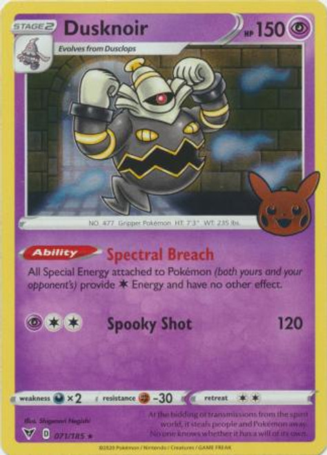 Vivid Voltage 071/185 Dusknoir (Pikachu Pumpkin Holo Stamp)