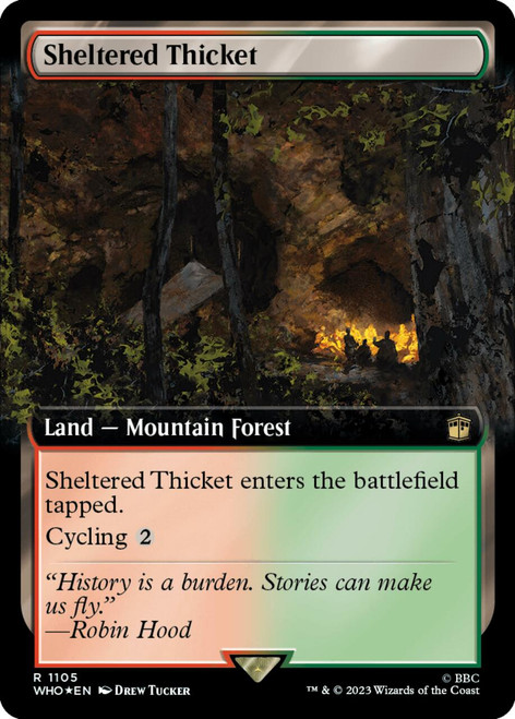Sheltered Thicket (Extended Art) (Surge foil) | Universes Beyond: Doctor Who