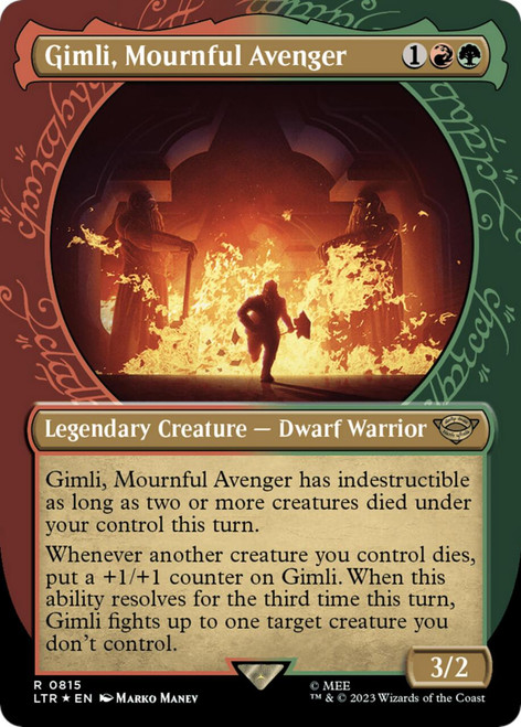 Gimli, Mournful Avenger (Showcase Frame) (Surge Foil)