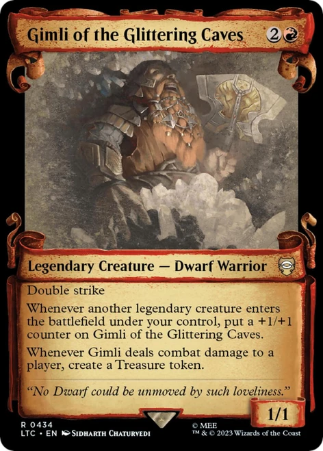 Gimli of the Glittering Caves (Showcase Scroll) (Silver Foil)