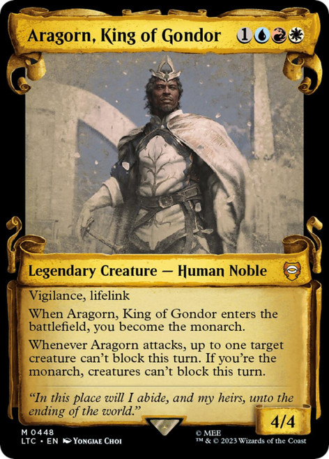 Aragorn, King of Gondor (Showcase Scroll) (Silver Foil) | The Lord of the Rings Commander